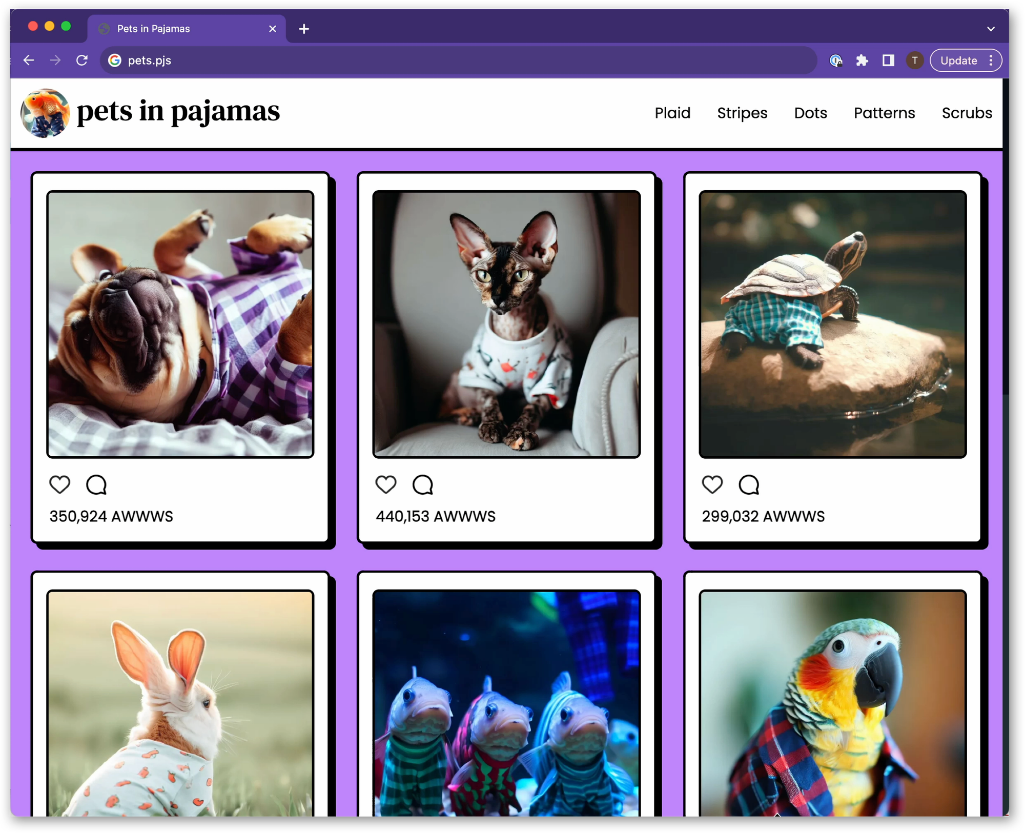 Pets in Pajamas: a gallery of pets in pajamas