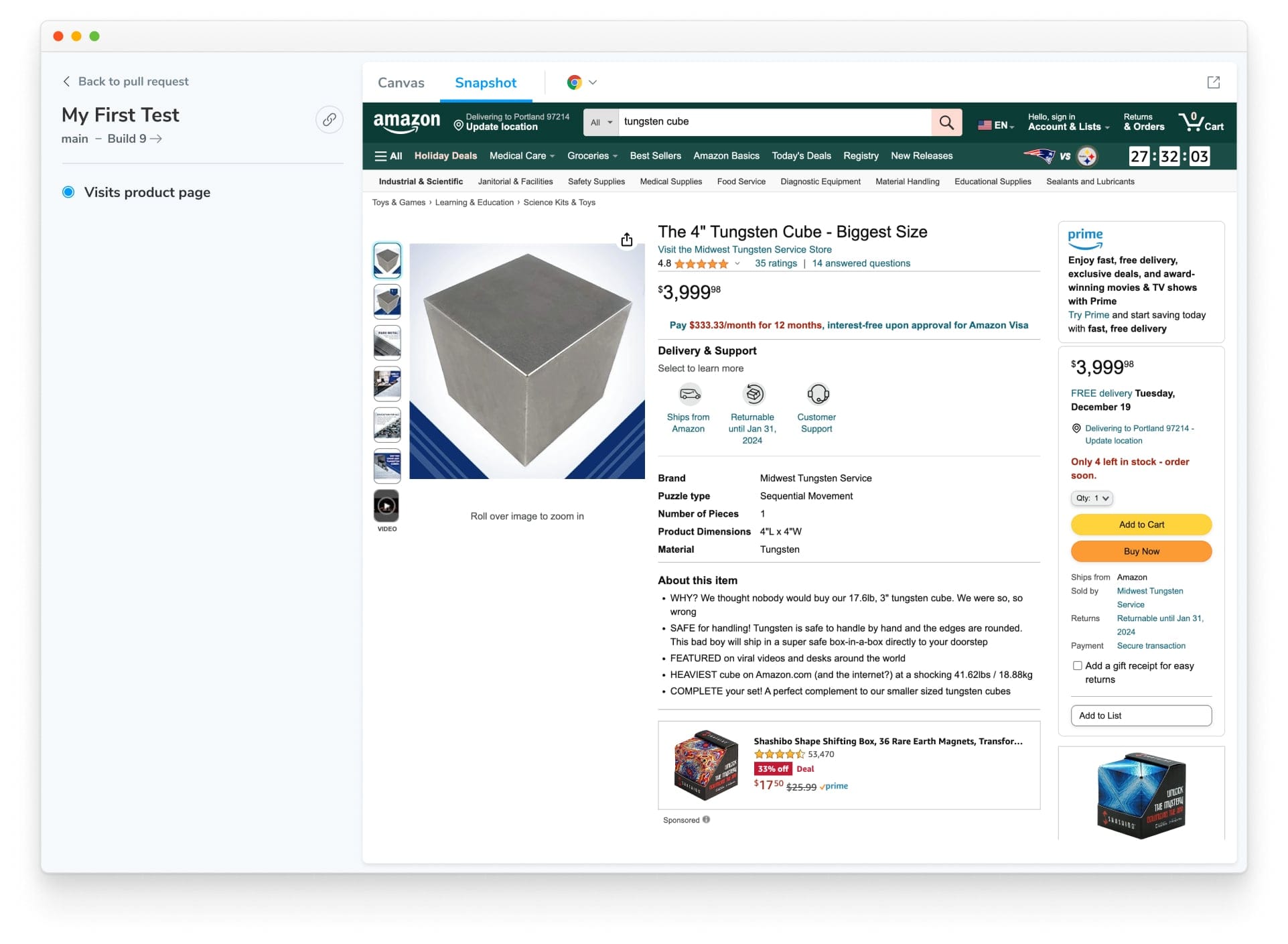 The same Amazon page as above, now in Chromatic