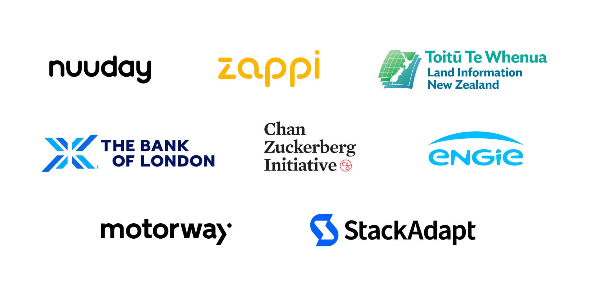 nuuday, zappi, Land Information New Zealand, Bank of London, CZI, engie, motorway, StackAdapt