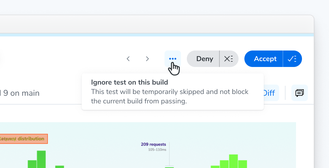 On the test page, you can click on the three dot menu to show the option for ignoring a test