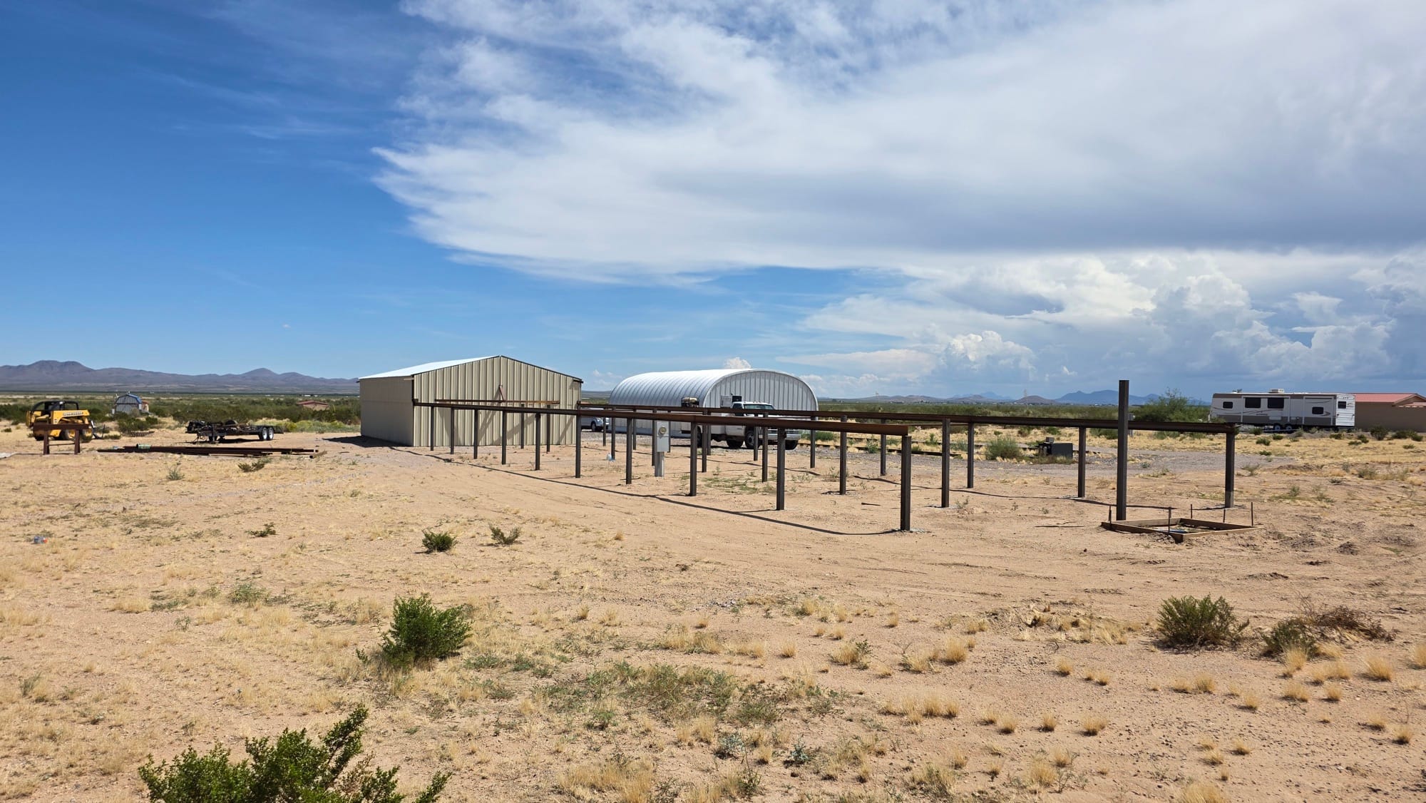 The DSP Remote site near Animas, New Mexico, with observatory buildings on open desert under a wide sky