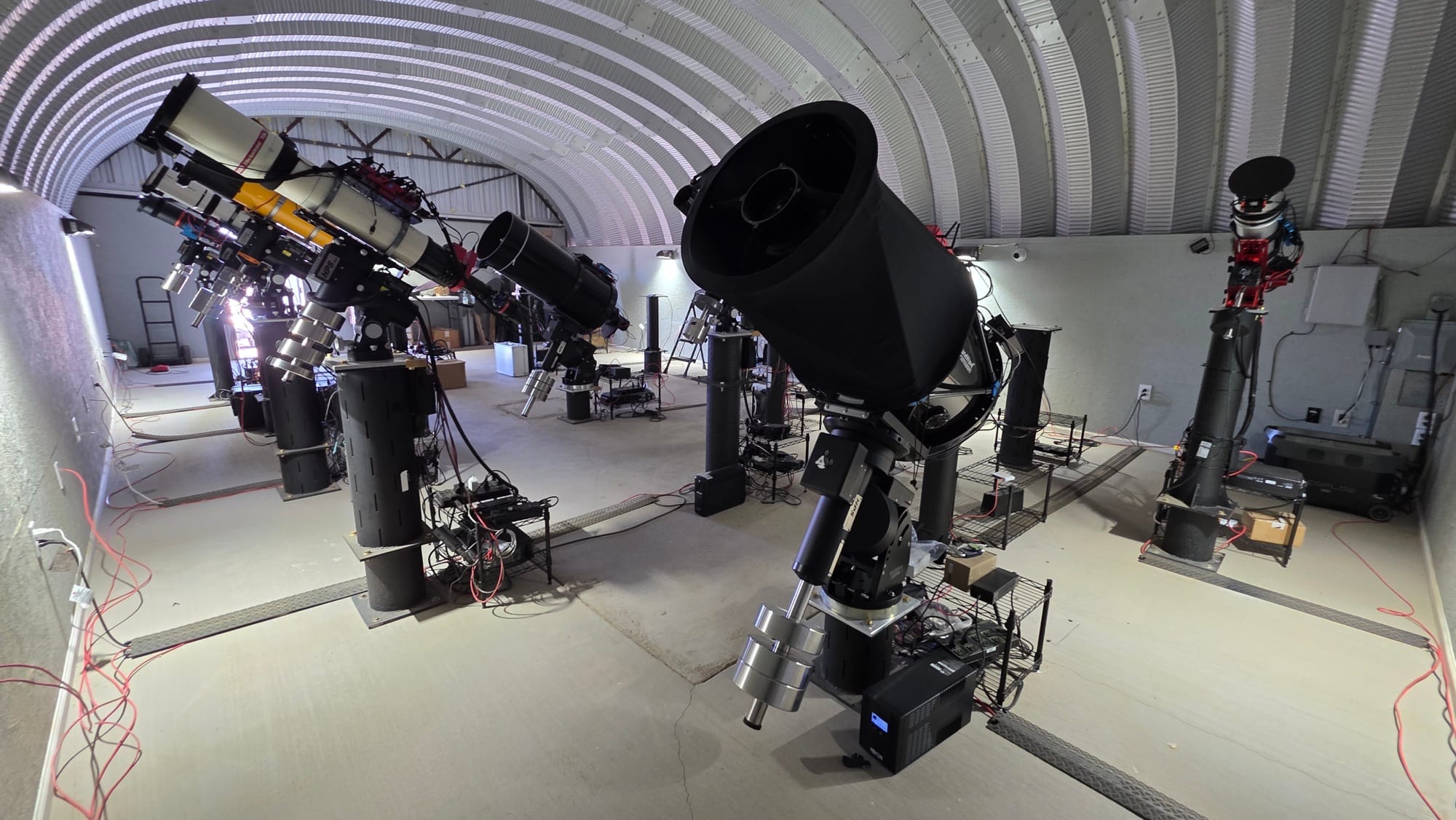 Inside the half-pipe observatory, Animas, New Mexico