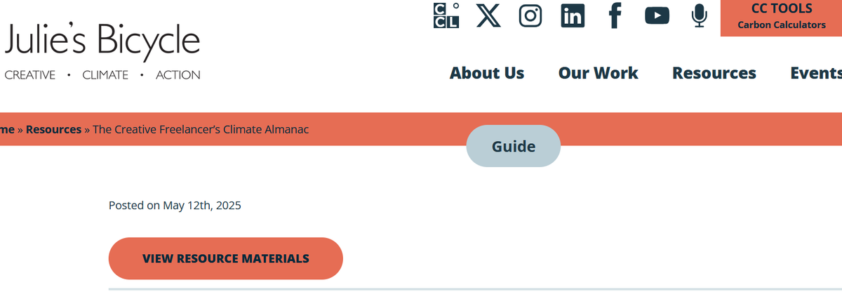 Julie's Bicycle Green Rider - how to answer environmental impact questions as a solo artist Post feature image