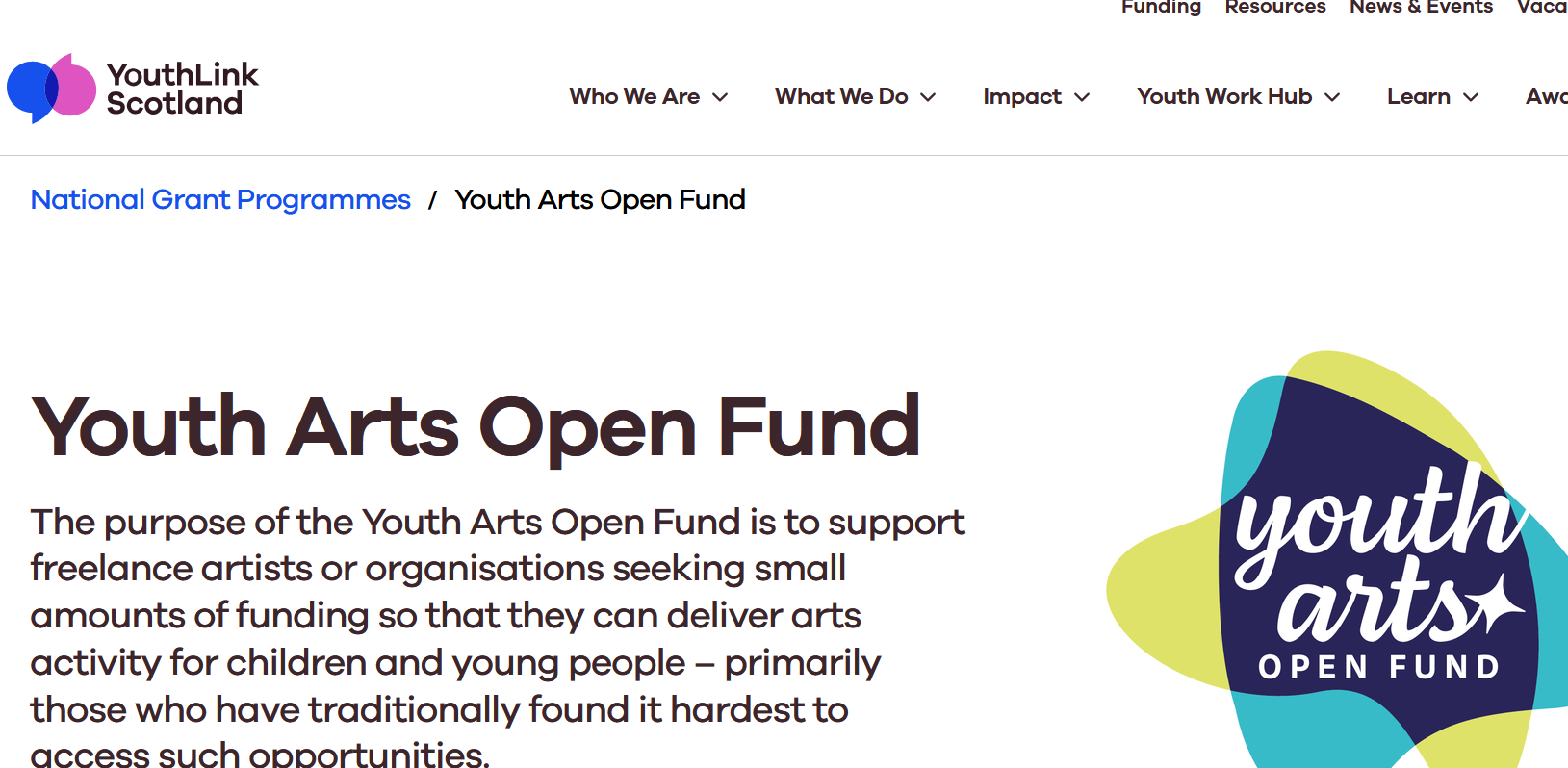 Answering "how is it youth-led" + Scottish youth arts fund for freelancers feature image