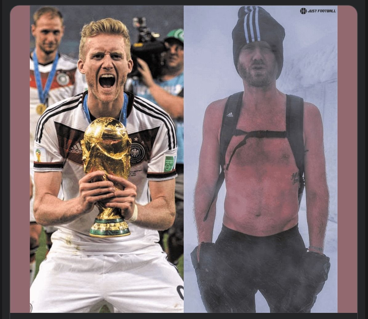 André Schürrle prend un bain froid après le sport pour augmenter sa  récupération sportive 