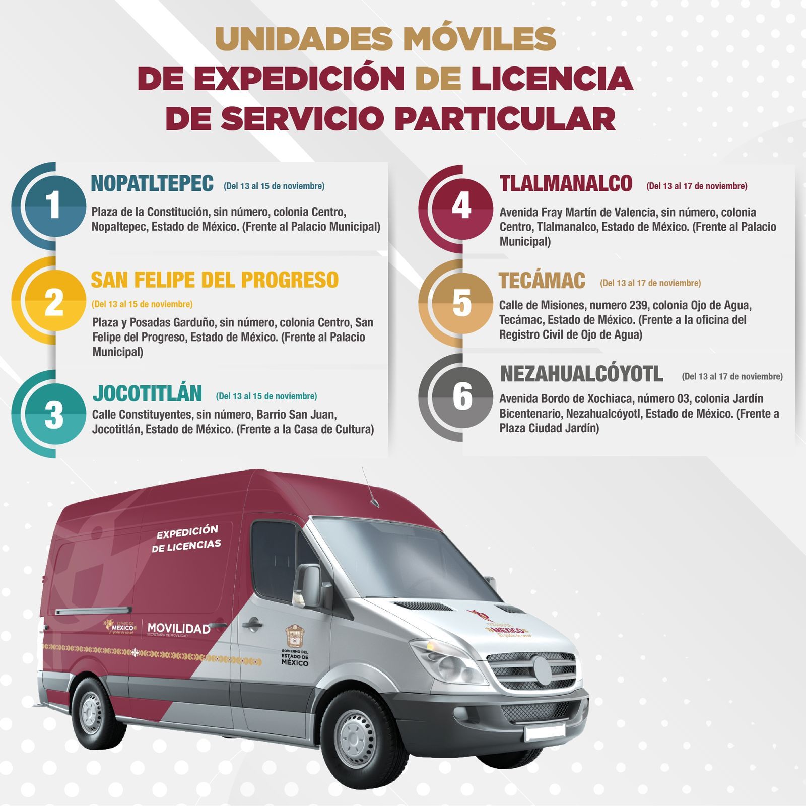 unidad movil licencia