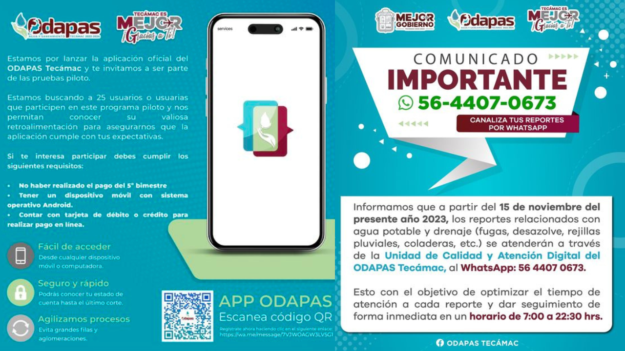 app para reportar fugas tecamac