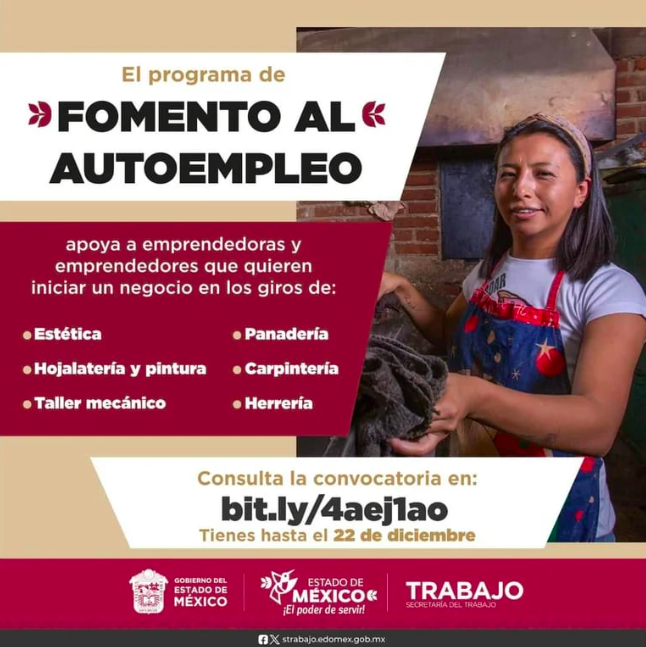 Convocatoria Fomento al Autoempleo en el Estado de México