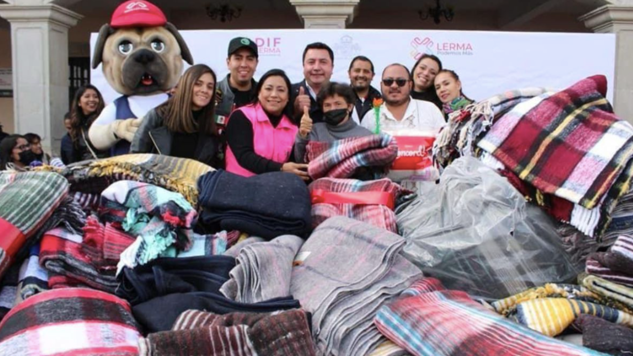 cobijaton edomex 2024 en lerma entrega de cobijas por parte del dif