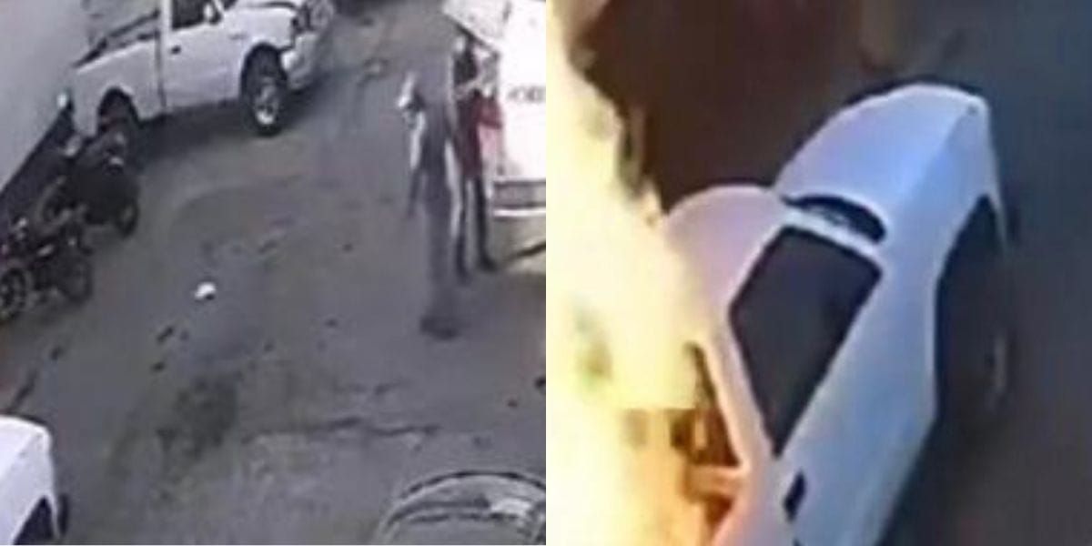 (VIDEO) Camioneta se incendia y quema a trabajador en Ecatepec