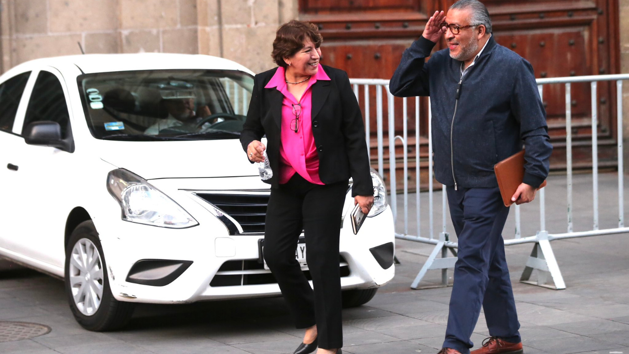 Delfina Gómez asiste al Palacio Nacional por reunión sobre IMSS-Bienestar