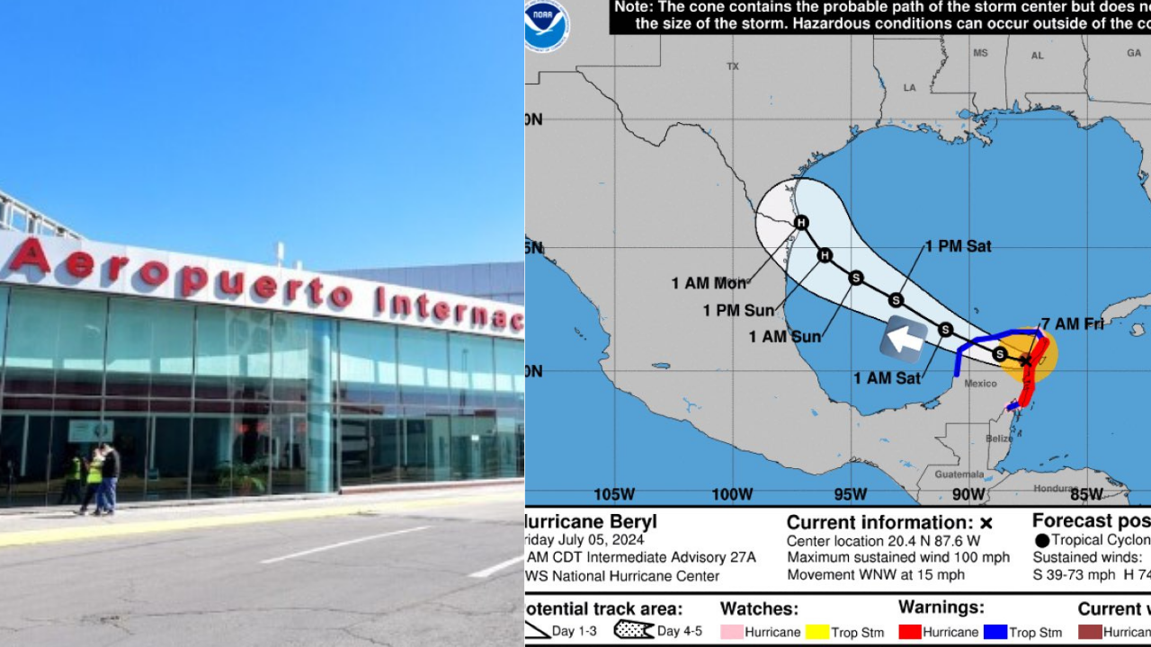 ¿Cuáles son los vuelos cancelados por el huracán Beryl en el Aeropuerto de Toluca?