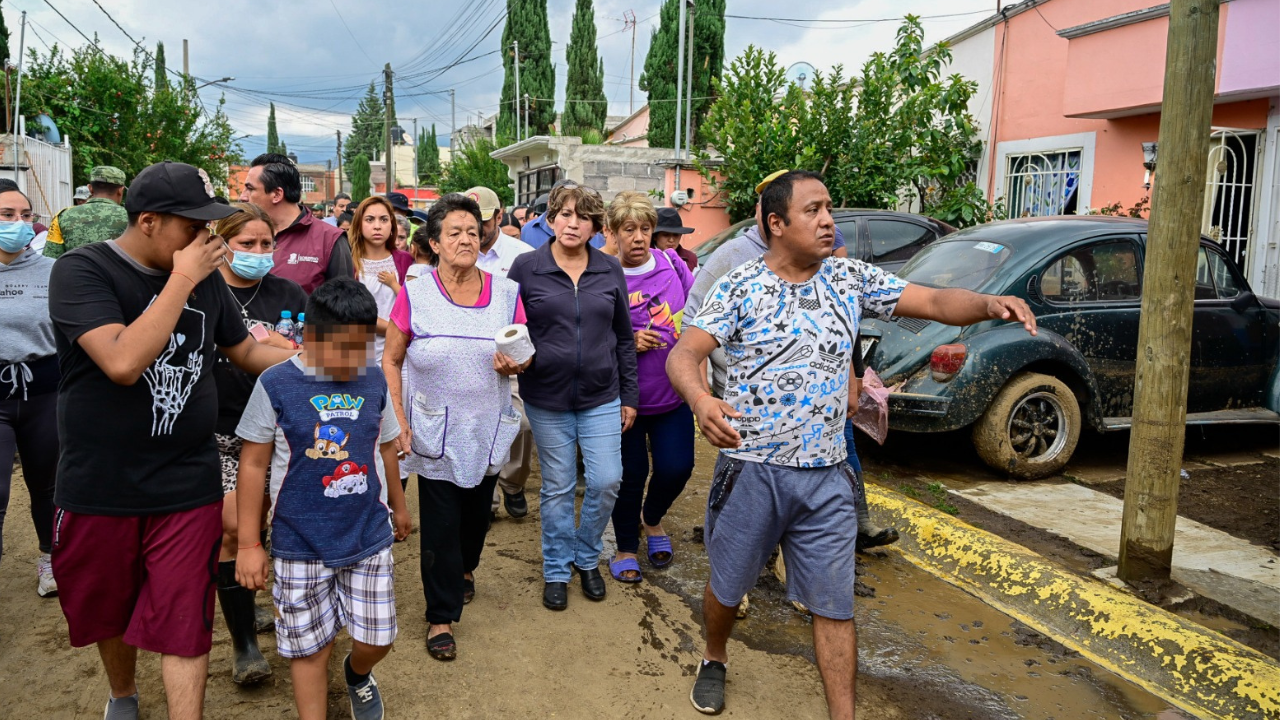 Delfina Gómez destinará recursos para los damnificados por las lluvias