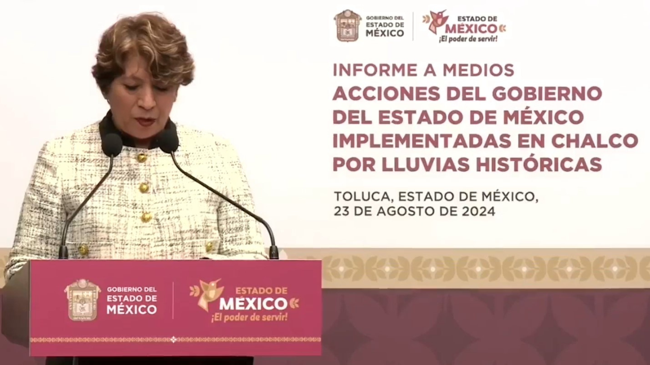 Delfina Gómez presentan informe sobre las acciones implementadas en Chalco ante las inundaciones