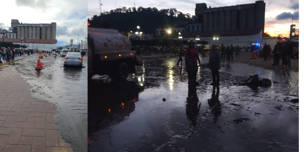 Calles de Amecameca resultaron afectadas. 