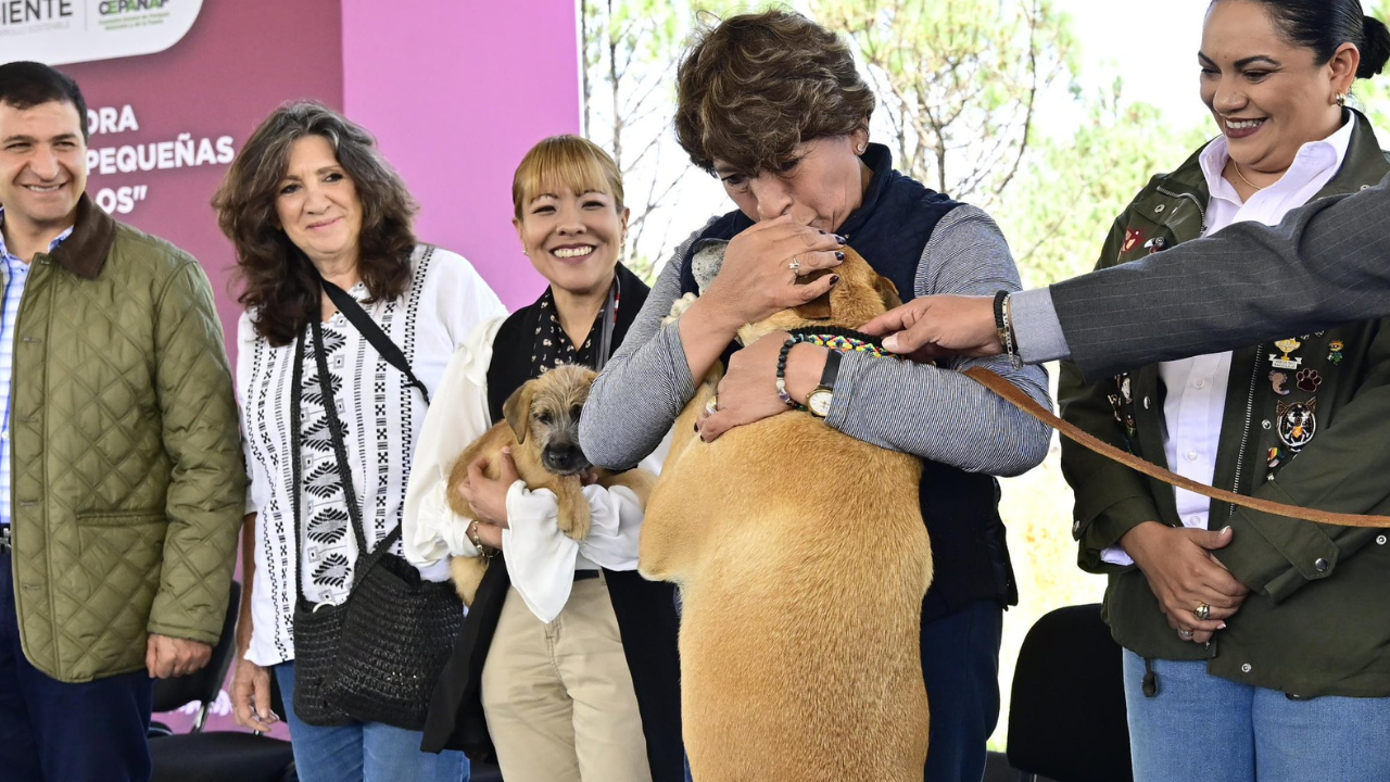 Delfina Gómez coloca primera piedra del Centro Integral de Atención a pequeñas especies en Toluca