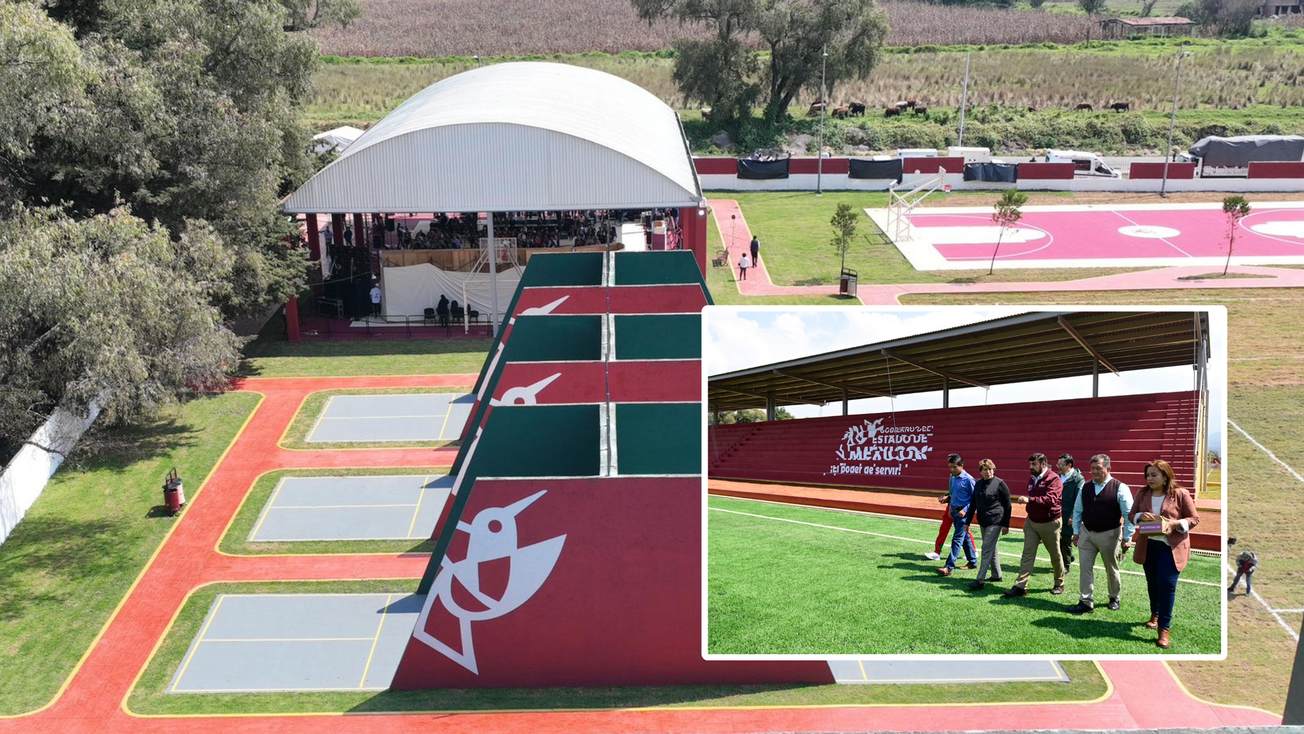 Delfina Gómez entrega rehabilitación de unidad deportiva en Ocoyoacac