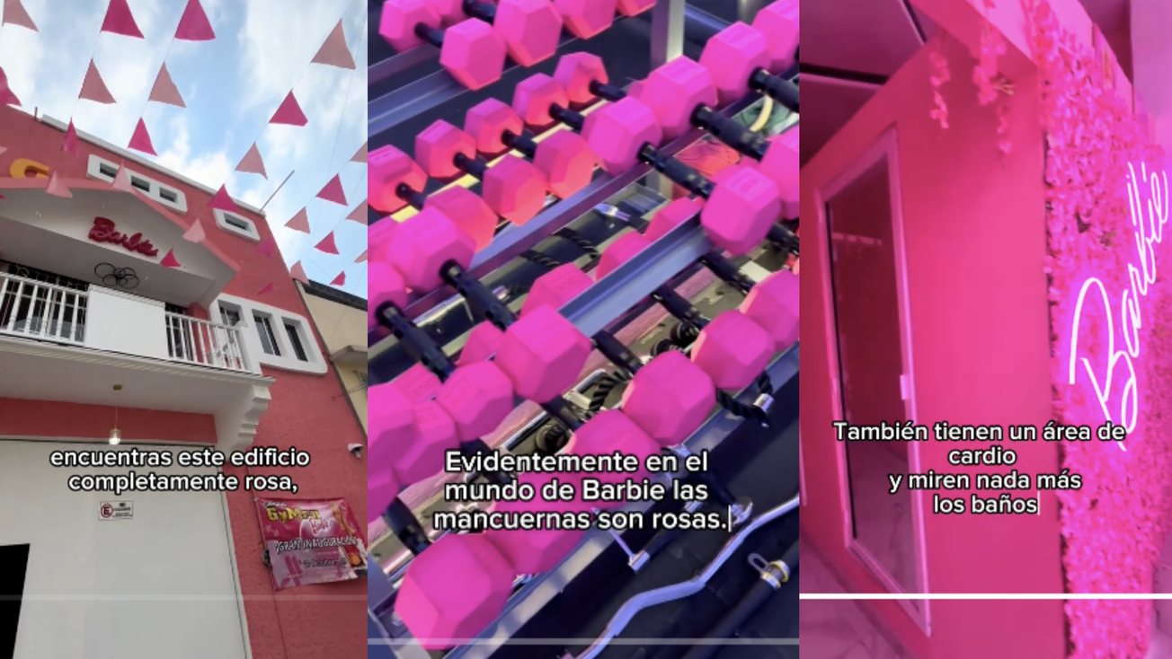 Barbie Gym Rat: Mancuernas color rosa y luces neón, así es el gym de Barbie en Neza