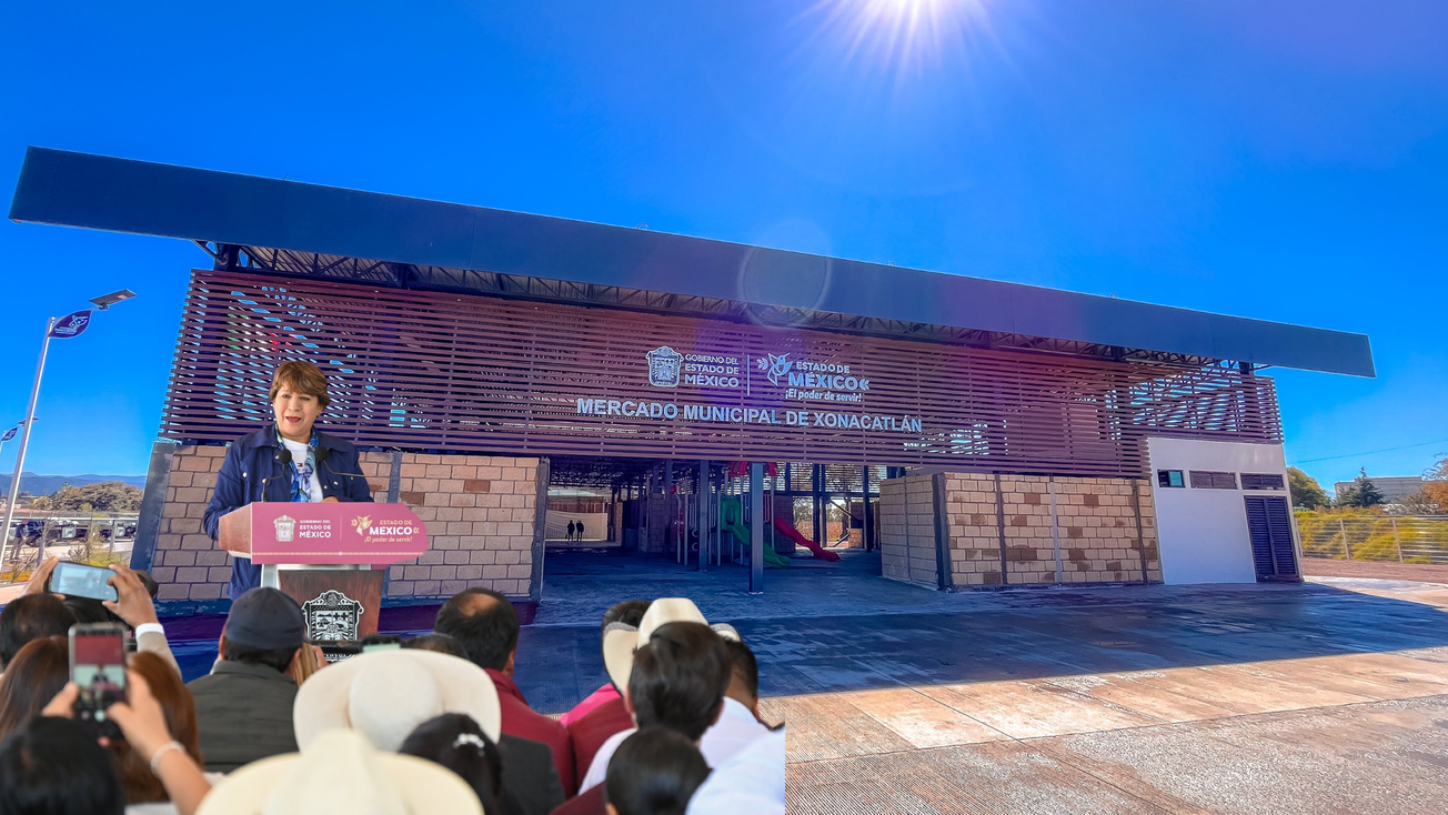 Delfina Gómez inaugura Mercado Municipal en Xonacatlán