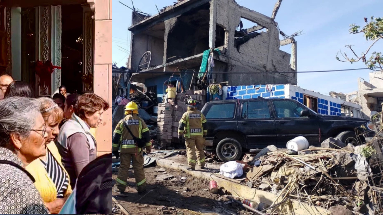 Delfina Gómez visita a familia de víctimas de explosión en Chimalhuacán