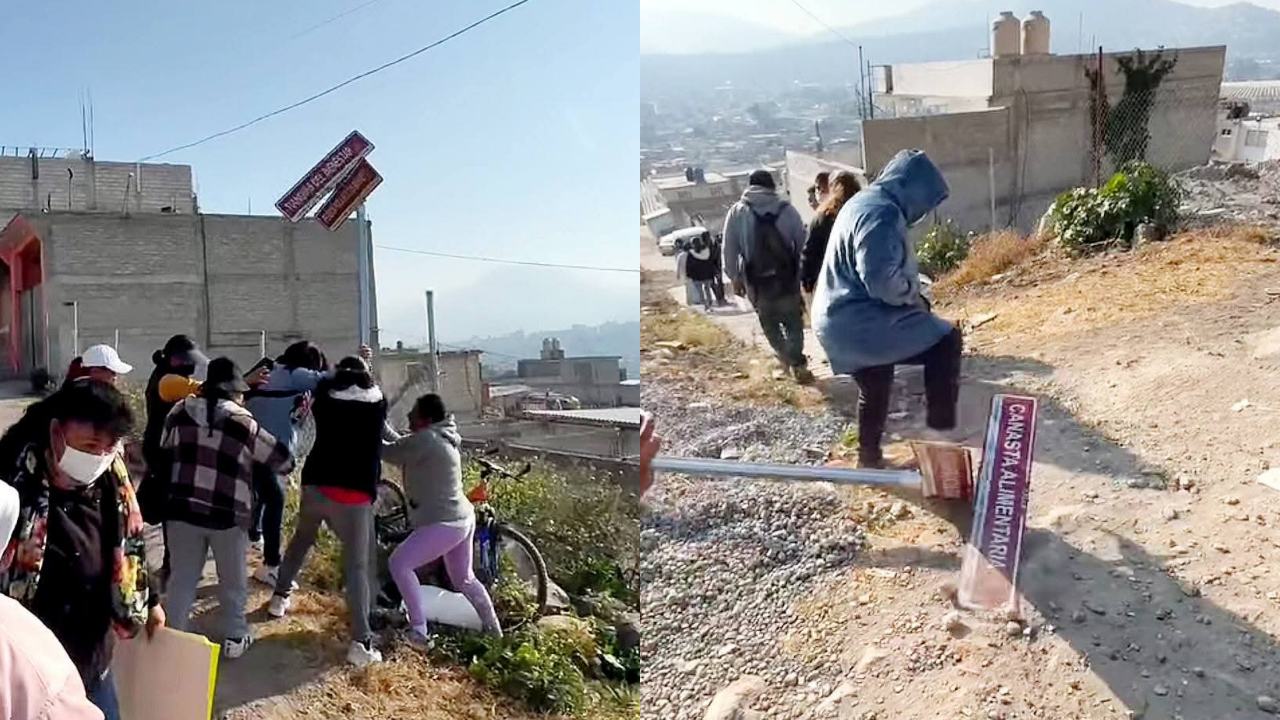 Vecinos rompen letreros de la colonia Cuarta Transformación