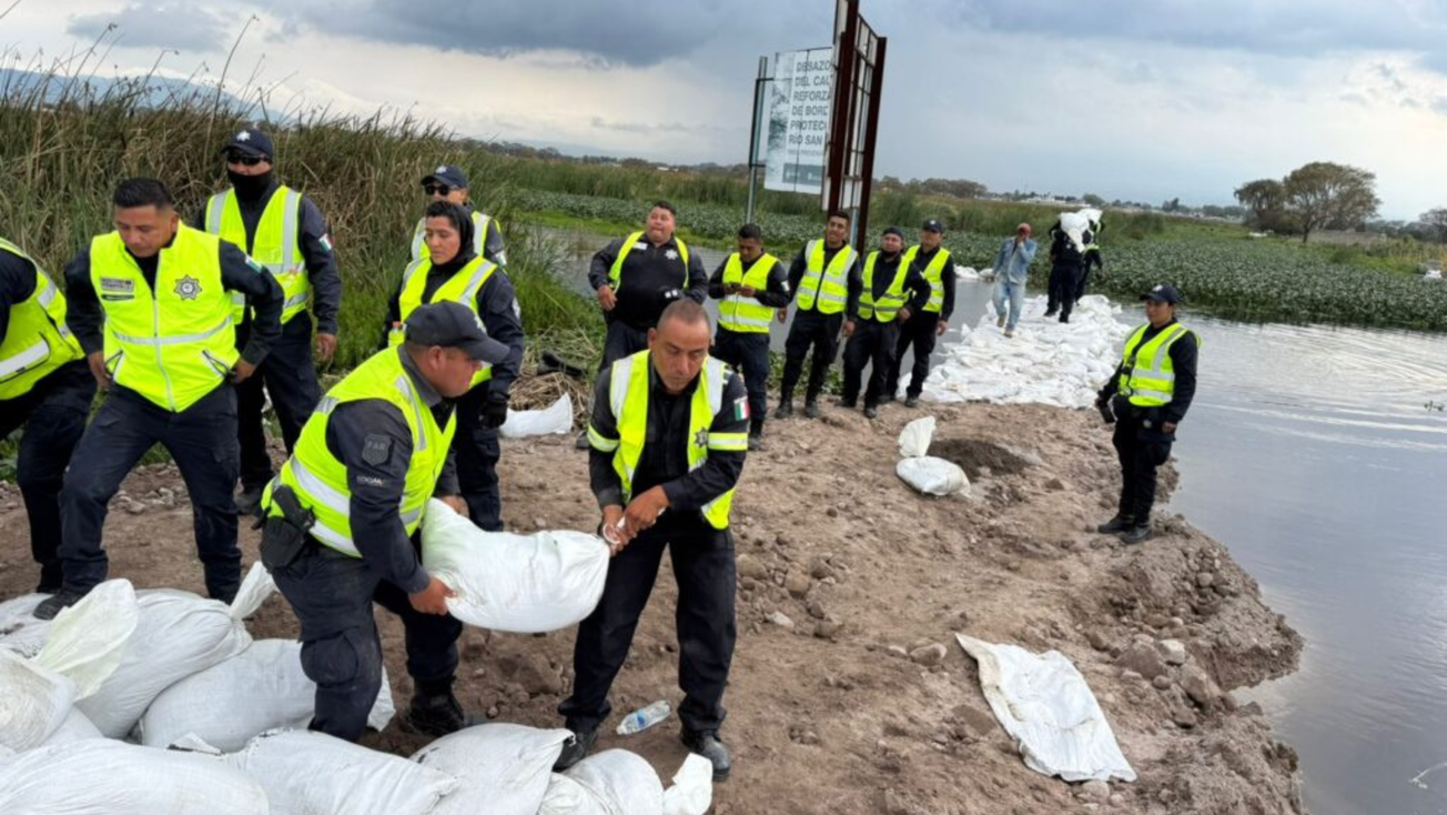 GEM refuerza bordos del Río Lerma para prevenir desbordamiento