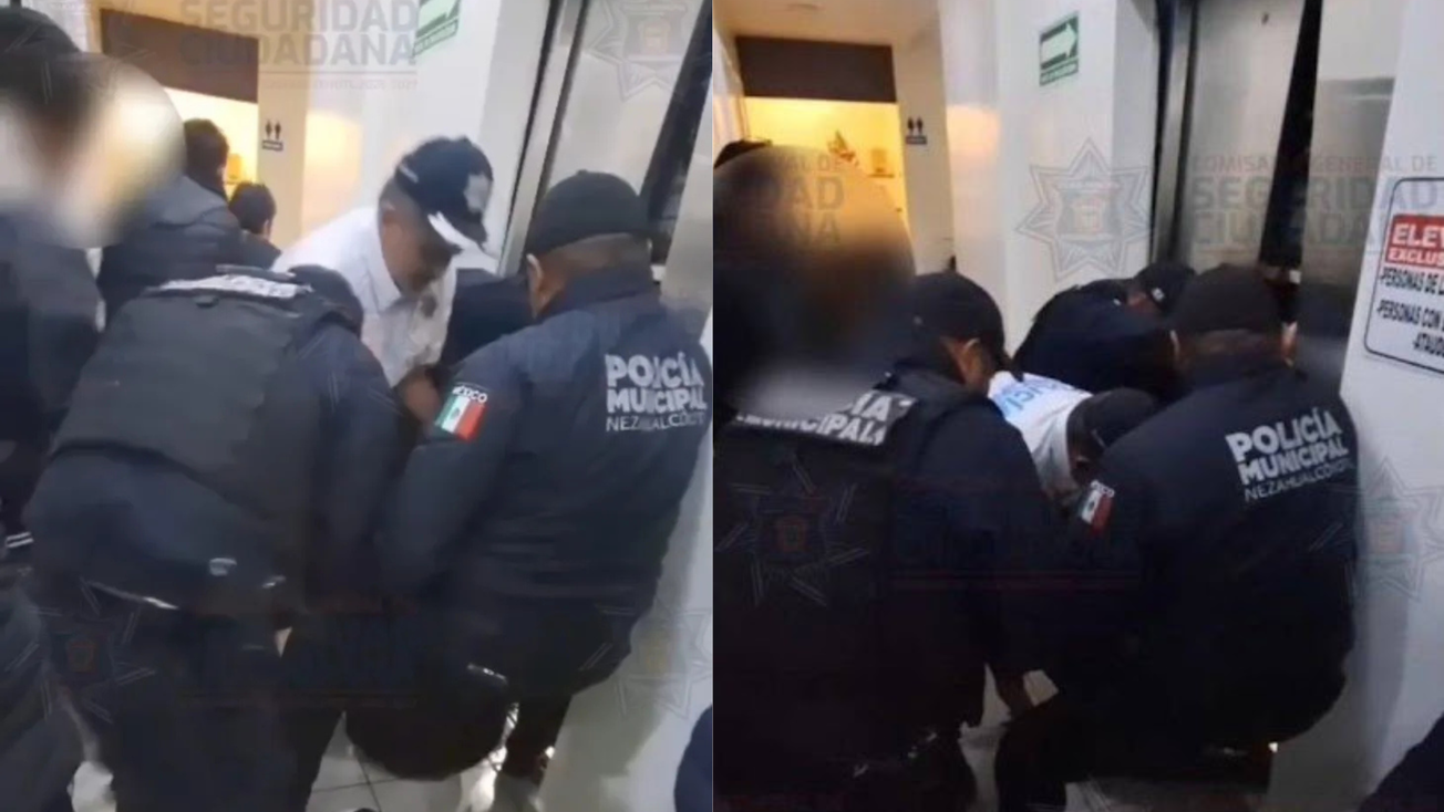 Así quedaron atrapadas 7 personas en un elevador en Neza