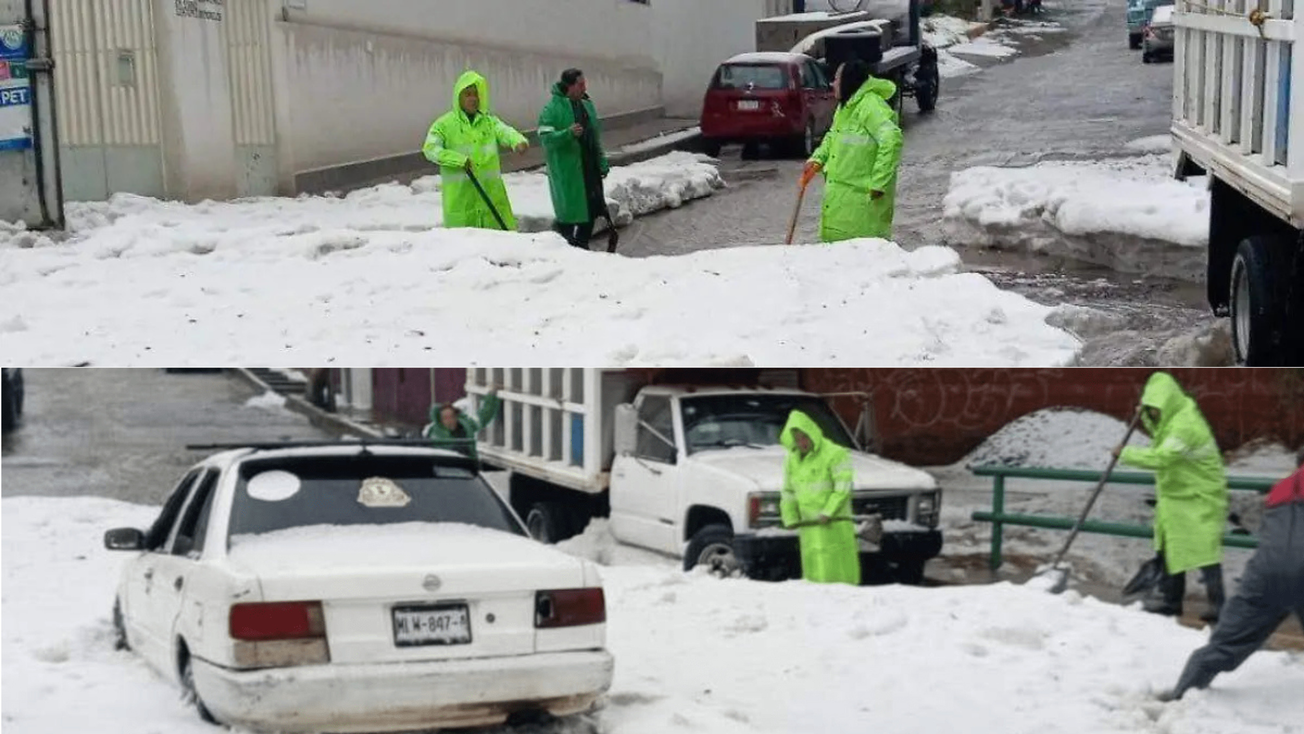 Activan Operativo Tormenta en Ecatepec por encharcamientos y acumulación de hielo