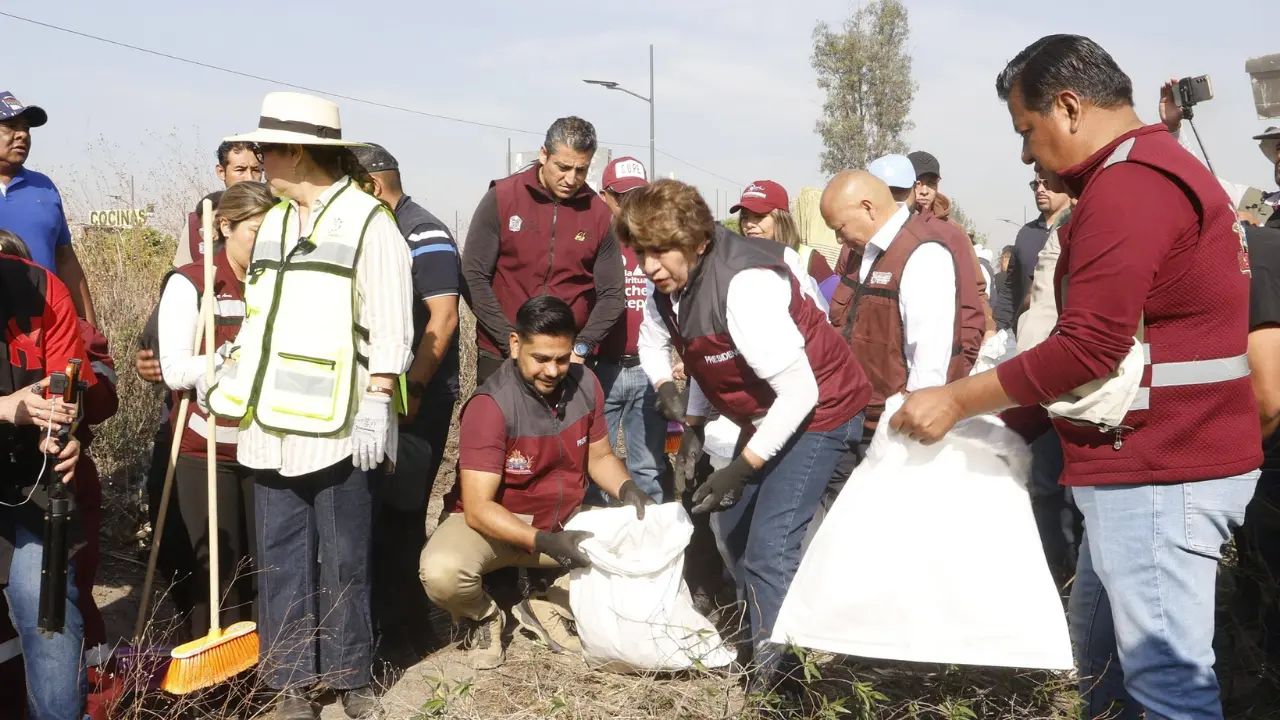 Encabeza Delfina Gómez Megajornada de Limpieza en el oriente del Edomex: retiran más de 21 toneladas de basura