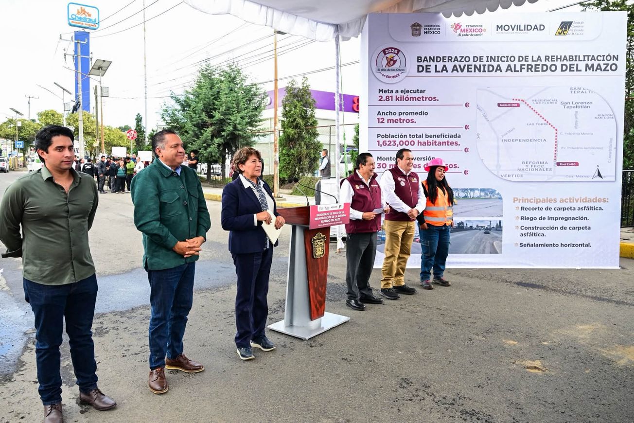 Inicia GEM rehabilitación de la avenida Alfredo del Mazo en Toluca