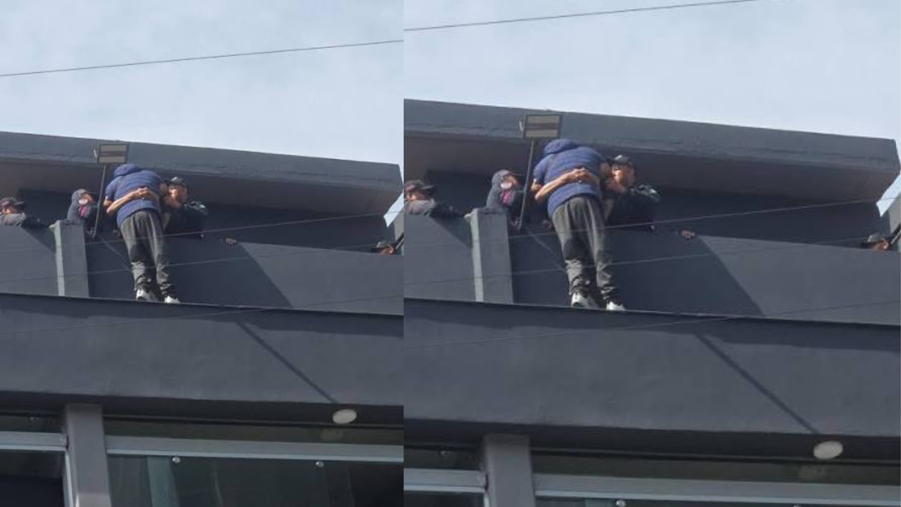 Rescatan policías de Toluca a hombre en crisis emocional