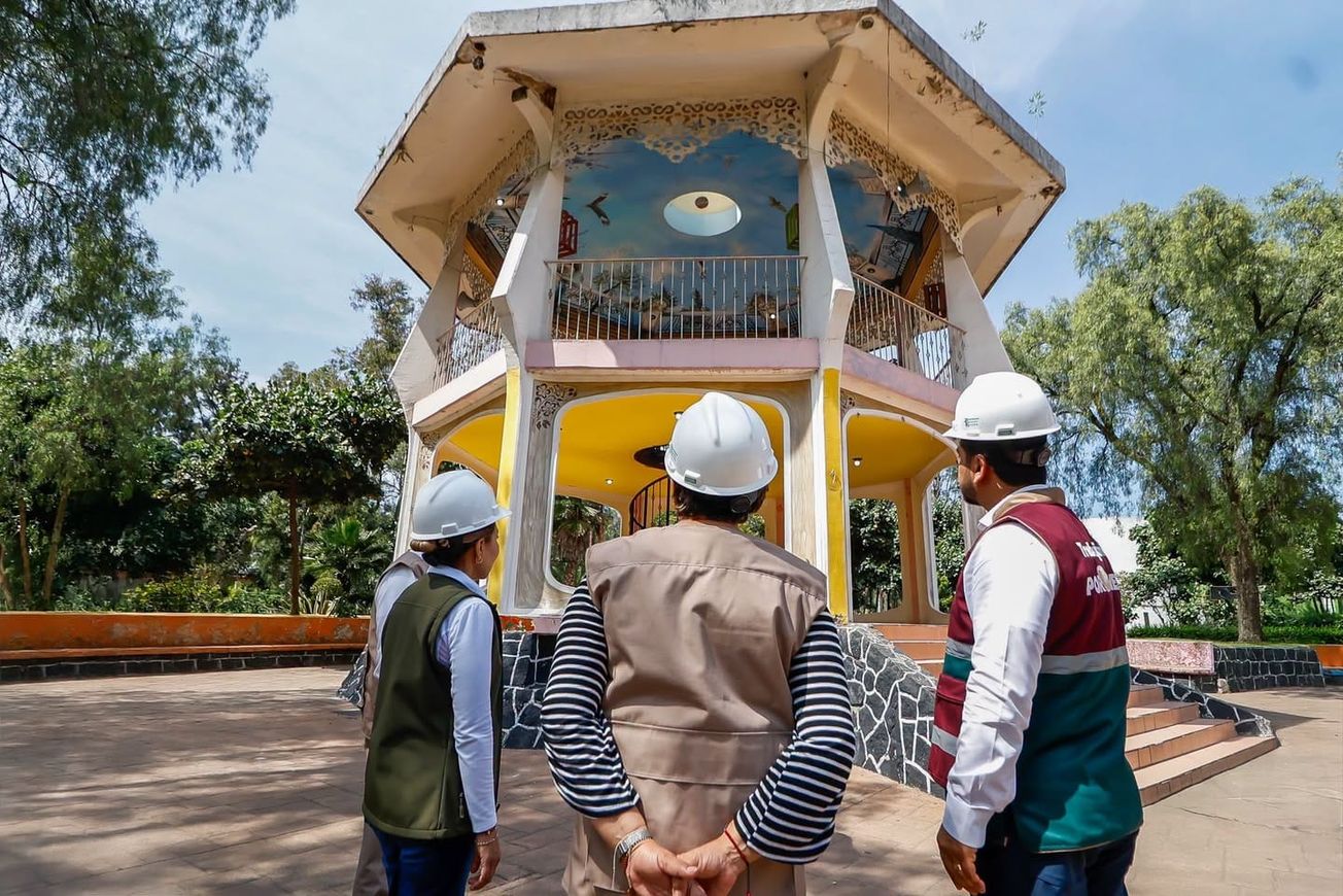 Supervisa Delfina Gómez renovación del Parque del Pueblo