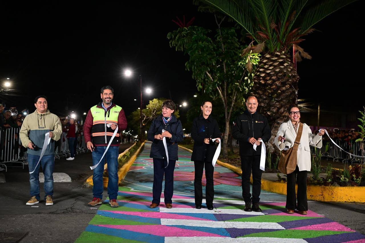 Inauguran Sheinbaum y Delfina Gómez Sendero Seguro en Ecatepec