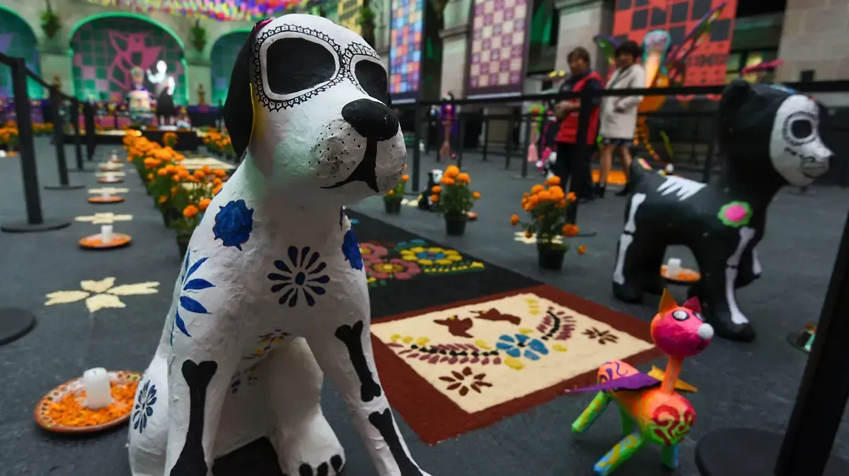 Rinden homenaje a perros policía caídos en Ofrenda Monumental de Día de Muertos en Edomex