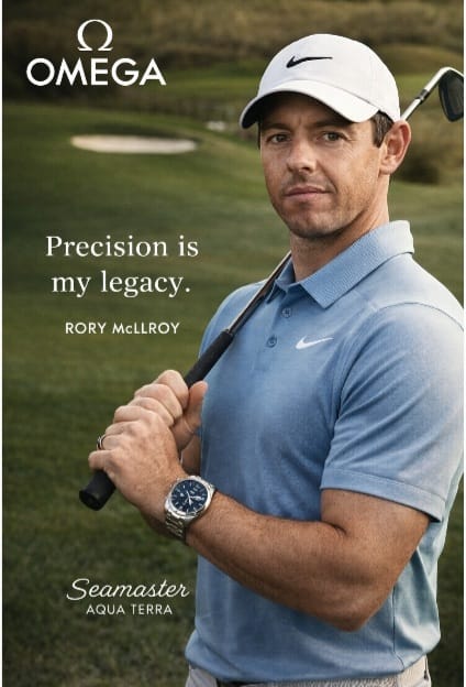 Omega Repositions Print Narrative with Rory McIlroy, Moves from Cricket to Golf Signalling Global Luxury Pivot