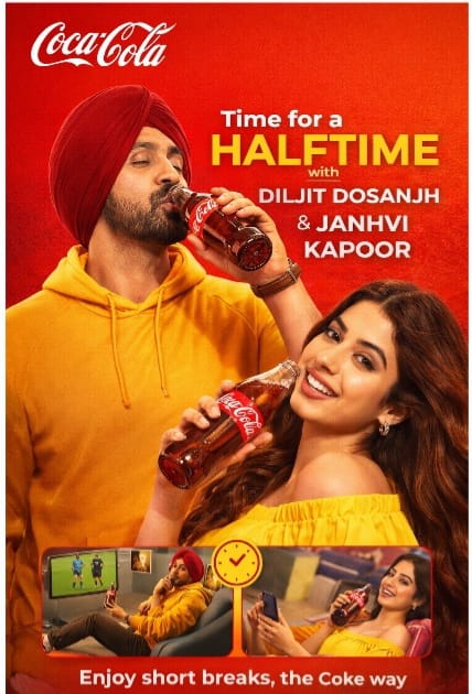 Coca-Cola Revives ‘Halftime’ Platform with Diljit Dosanjh and Janhvi Kapoor, Targets Youth Attention Moments