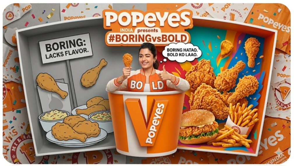 Popeyes India signs Rashmika Mandanna, launches ‘Boring vs Bold’ to sharpen differentiation in QSR market