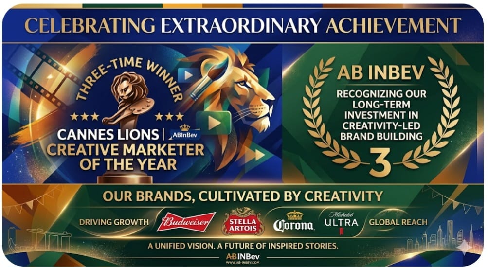 AB InBev’s Third Cannes Lions Creative Marketer Title Reinforces Creativity’s Role in Global Brand Growth