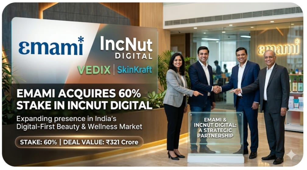 Emami buys majority stake in Vedix parent IncNut Digital to deepen D2C beauty and personalisation play