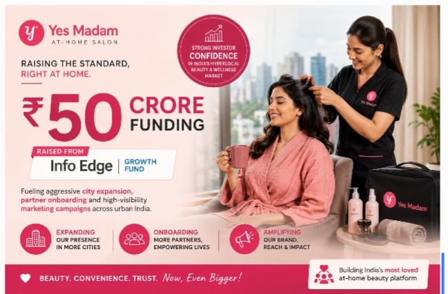 Yes Madam Secures ₹50 Crore to Accelerate Hyperlocal Beauty Expansion