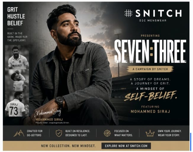 Snitch Taps Mohammed Siraj to Drive Aspirational Youth Positioning