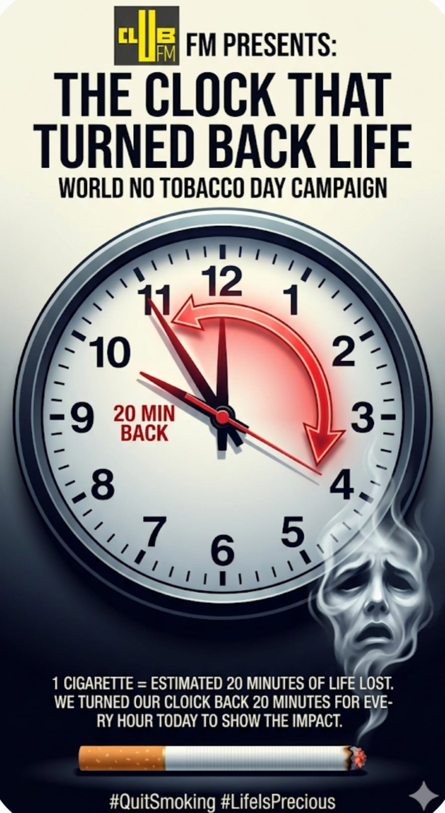 Club FM Uses Time Reversal as Anti-Smoking Trigger, Reinforcing Radio’s Role in Public-Interest Messaging