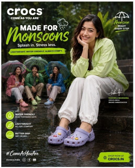 Crocs Uses Rashmika Mandanna and Creator Network to Turn Monsoon Into a Social Commerce Moment