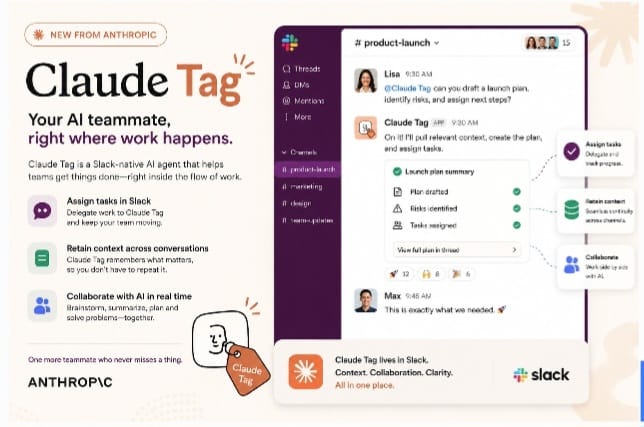 Anthropic Brings Shared AI Workflows to Slack with New ‘Claude Tag’ Feature