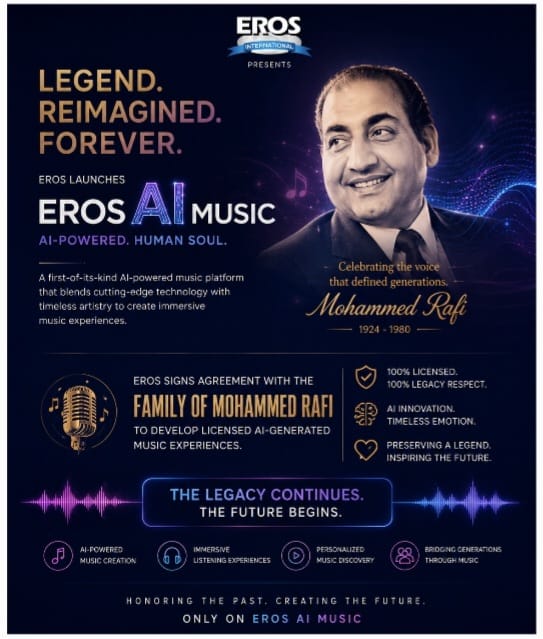 Eros Enters AI Music Space Through Partnership With Mohammed Rafi Estate