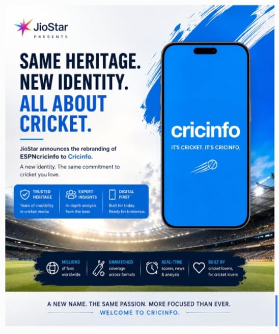 JioStar Drops ESPN Branding, Renames ESPNcricinfo as Cricinfo