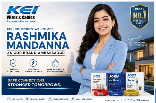 KEI Industries Powers Brand Expansion with Rashmika Mandanna Partnership