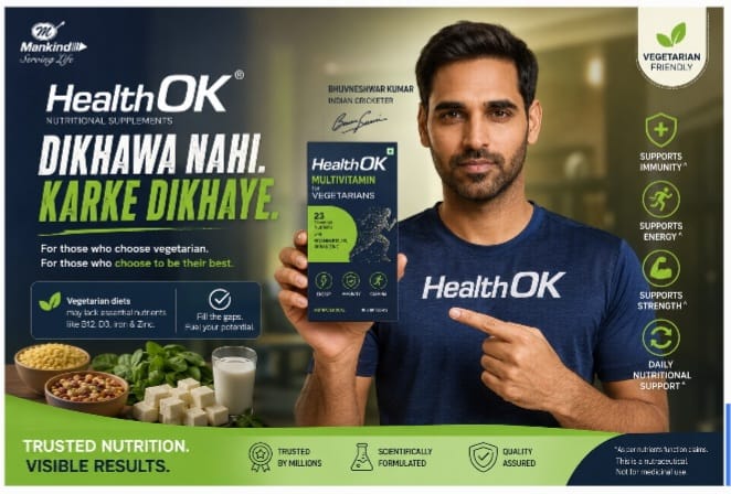 HealthOK Brings Bhuvneshwar Kumar on Board to Champion Trust-Led Nutrition