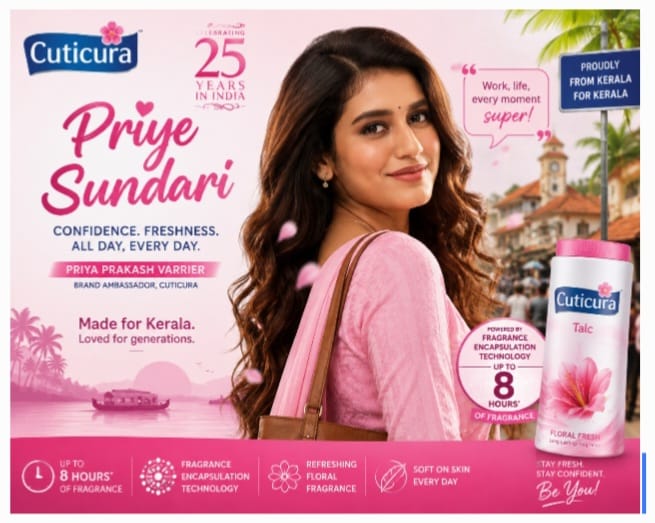 Cuticura Refreshes Its Kerala Play with Priya Prakash Varrier