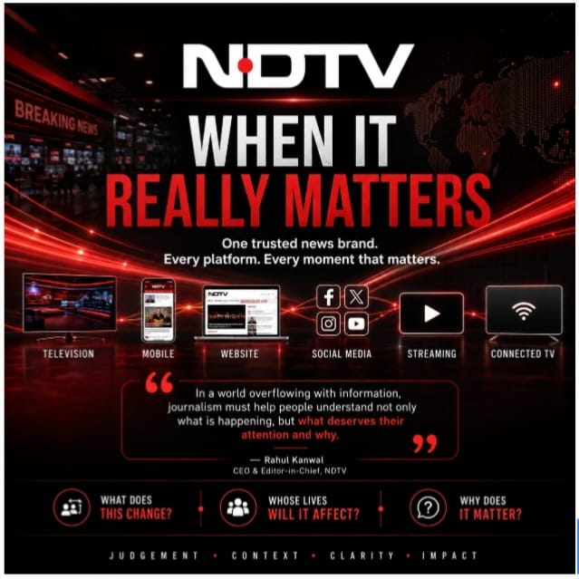 NDTV Drops ‘24x7’, Reflects a Platform-Agnostic News Strategy